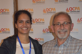 Uma Patel, Google presents Carl Portella, Cairns Local News with the winning trophy